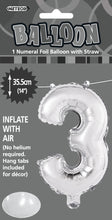 Load image into Gallery viewer, Numeral Foil 14" Package Rose SILVER NumbersNumeral Foil 14" Package SILVER Numbers