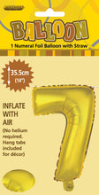 Load image into Gallery viewer, Numeral Foil 14" Package Gold Numbers Balloon