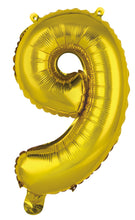 Load image into Gallery viewer, Numeral Foil 14" Package Gold Numbers Balloon