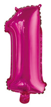 Load image into Gallery viewer, Numeral Foil 14" Package Hot Pink Numbers Balloon