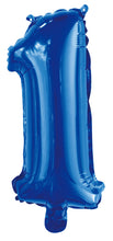 Load image into Gallery viewer, Numeral Foil 14" Package Blue Numbers Balloon