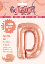 Load image into Gallery viewer, Alphabet Foil (A-Z) 34" inch Package Rose Gold Alphabet A-Z