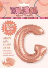 Load image into Gallery viewer, Alphabet Foil (A-Z) 34" inch Package Rose Gold Alphabet A-Z