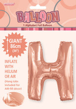 Load image into Gallery viewer, Alphabet Foil (A-Z) 34" inch Package Rose Gold Alphabet A-Z