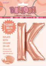 Load image into Gallery viewer, Alphabet Foil (A-Z) 34" inch Package Rose Gold
