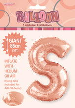 Load image into Gallery viewer, Alphabet Foil (A-Z) 34" inch Package Rose Gold Alphabet A-Z