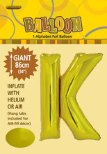 Load image into Gallery viewer, Alphabet Foil (A-Z) 34" inch Package Gold