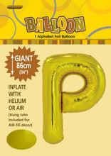 Load image into Gallery viewer, Alphabet Foil (A-Z) 34" inch Package Gold