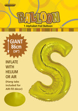 Load image into Gallery viewer, Alphabet Foil (A-Z) 34" inch Package Gold