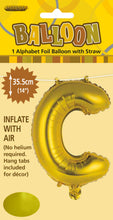 Load image into Gallery viewer, Alphabet Foil (A-Z) 14" inch Package Gold Letters: A-Z