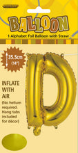 Load image into Gallery viewer, Alphabet Foil (A-Z) 14" inch Package Gold Letters: A-Z
