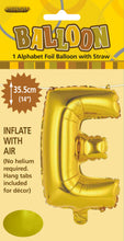 Load image into Gallery viewer, Alphabet Foil (A-Z) 14" inch Package Gold Letters: A-Z