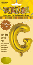 Load image into Gallery viewer, Alphabet Foil (A-Z) 14" inch Package Gold Letters: A-Z