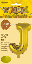 Load image into Gallery viewer, Alphabet Foil (A-Z) 14" inch Package Gold Letters: A-Z