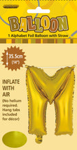Load image into Gallery viewer, Alphabet Foil (A-Z) 14" inch Package Gold
