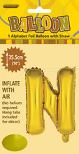 Load image into Gallery viewer, Alphabet Foil (A-Z) 14" inch Package Gold