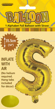 Load image into Gallery viewer, Alphabet Foil (A-Z) 14" inch Package Gold