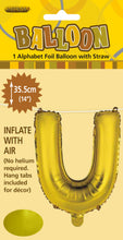 Load image into Gallery viewer, Alphabet Foil (A-Z) 14" inch Package Gold