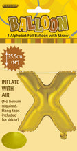 Load image into Gallery viewer, Alphabet Foil (A-Z) 14" inch Package Gold