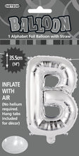 Load image into Gallery viewer, Alphabet Foil (A-Z) 14" inch Package Silver Letters: A-Z