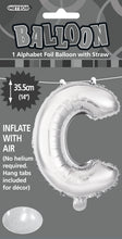 Load image into Gallery viewer, Alphabet Foil (A-Z) 14" inch Package Silver Letters: A-Z
