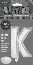 Load image into Gallery viewer, Alphabet Foil (A-Z) 14" inch Package Silver