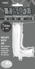Load image into Gallery viewer, Alphabet Foil (A-Z) 14" inch Package Silver