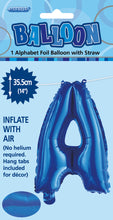 Load image into Gallery viewer, Alphabet Foil (A-Z) 14" inch Package BLUE Letters: A-Z