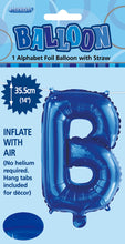 Load image into Gallery viewer, Alphabet Foil (A-Z) 14" inch Package BLUE Letters: A-Z
