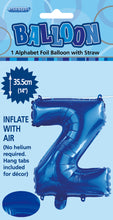 Load image into Gallery viewer, Alphabet Foil (A-Z) 14" inch Package Blue