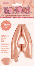 Load image into Gallery viewer, Alphabet Foil (A-Z) 14" inch Package Rose Gold Letters: A-Z