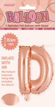 Load image into Gallery viewer, Alphabet Foil (A-Z) 14" inch Package Rose Gold Letters: A-Z