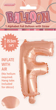 Load image into Gallery viewer, Alphabet Foil (A-Z) 14" inch Package Rose Gold Letters: A-Z
