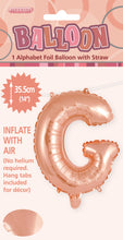 Load image into Gallery viewer, Alphabet Foil (A-Z) 14" inch Package Rose Gold Letters: A-Z
