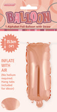 Load image into Gallery viewer, Alphabet Foil (A-Z) 14" inch Package Rose Gold Letters: A-Z