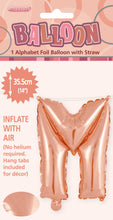 Load image into Gallery viewer, Alphabet Foil (A-Z) 14" inch Package Rose Gold Letters: A-Z