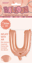 Load image into Gallery viewer, Alphabet Foil (A-Z) 14" inch Package Rose Gold