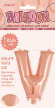 Load image into Gallery viewer, Alphabet Foil (A-Z) 14" inch Package Rose Gold