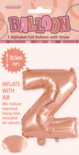 Load image into Gallery viewer, Alphabet Foil (A-Z) 14" inch Package Rose Gold