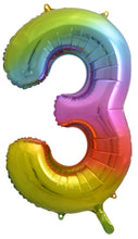 Load image into Gallery viewer, Numeral Foil 34" Package RAINBOW Numbers Balloon Numbers 0-9