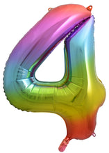 Load image into Gallery viewer, Numeral Foil 34" Package RAINBOW Numbers Balloon Numbers 0-9