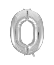 Load image into Gallery viewer, Numeral Foil 34" Package Silver Numbers Balloon Numbers 0-9