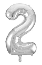 Load image into Gallery viewer, Numeral Foil 34" Package Silver Numbers Balloon Numbers 0-9