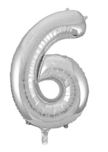Load image into Gallery viewer, Numeral Foil 34" Package Silver Numbers Balloon Numbers 0-9