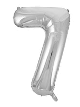 Load image into Gallery viewer, Numeral Foil 34" Package Silver Numbers Balloon