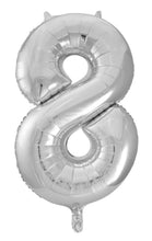Load image into Gallery viewer, Numeral Foil 34" Package Silver Numbers Balloon