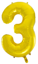 Load image into Gallery viewer, Numeral Foil 34" Package Gold Numbers Balloon Numbers 0-9