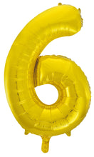Load image into Gallery viewer, Numeral Foil 34" Package Gold Numbers Balloon Numbers 0-9