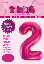 Load image into Gallery viewer, Numeral Foil 34" Package Hot Pink Numbers Balloon Numbers 0-9