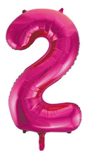 Load image into Gallery viewer, Numeral Foil 34" Package Hot Pink Numbers Balloon Numbers 0-9